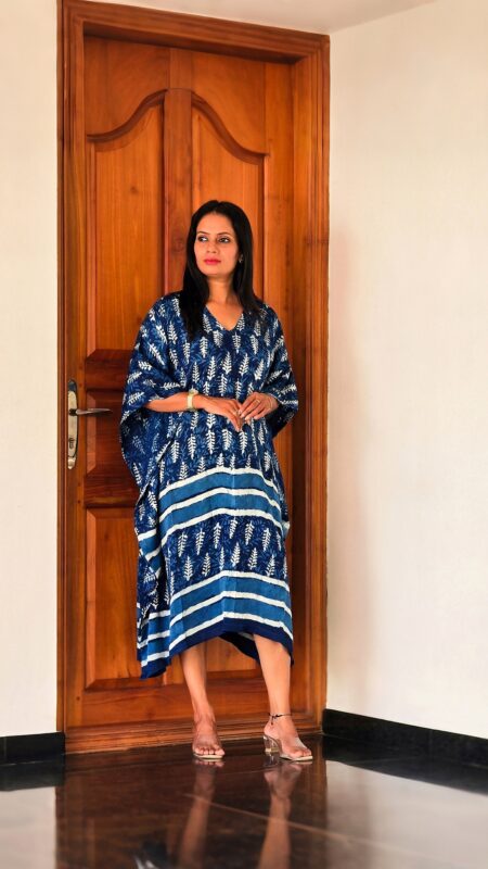 NEELIKA INDIGO KALAMKARI MODAL KAFTAN