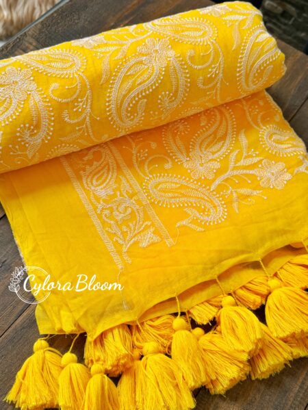 Chikankari Threadwork Mulcotton Saree
